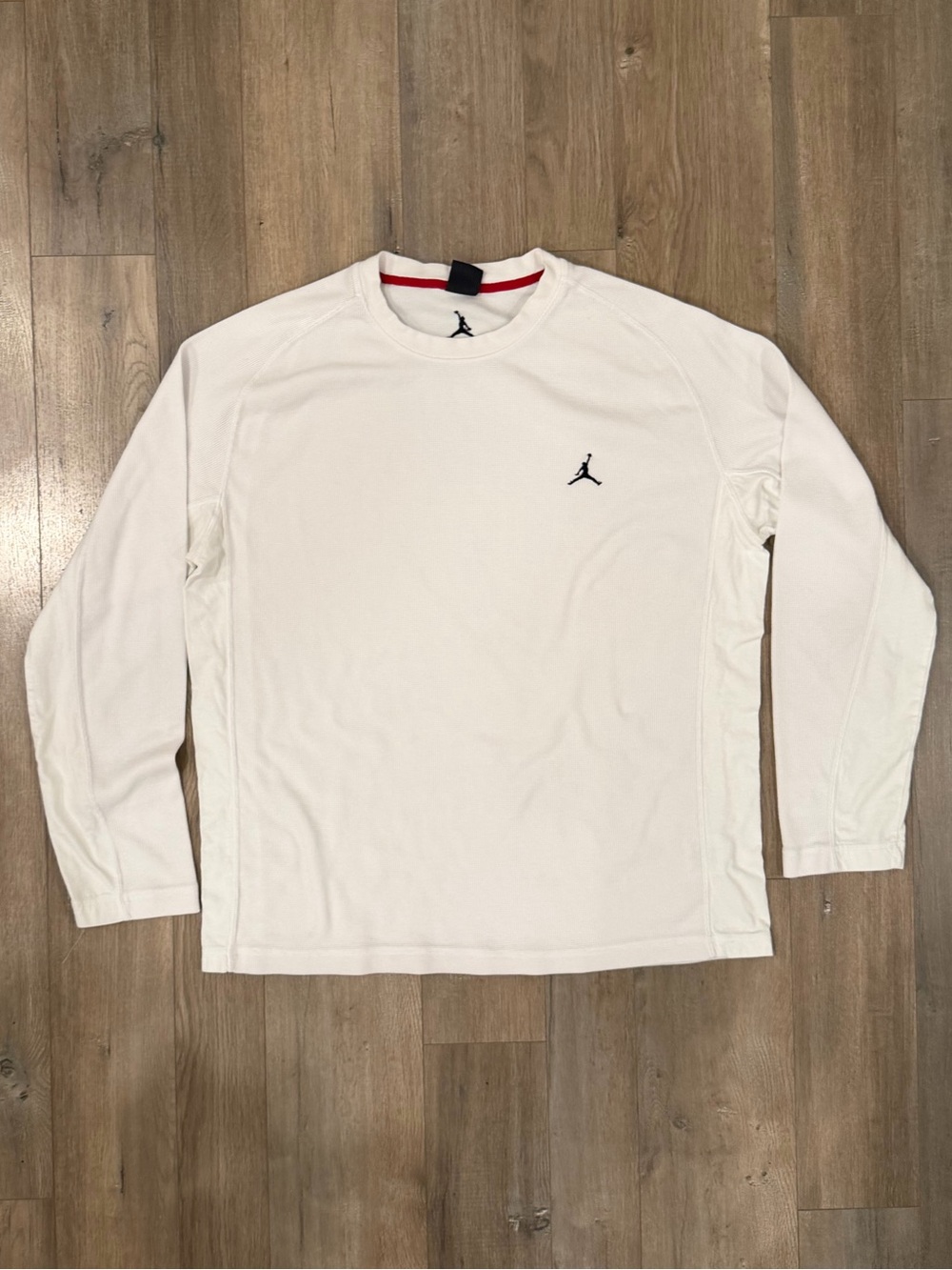 Jordan White Long Sleeve Crewneck with Black Jumpman